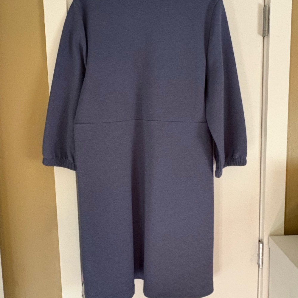 Women’s 3/4 Length Sleeve Blue Dress - Picture 3 of 4